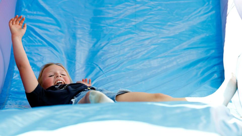 Who doesn't love a bouncy slide