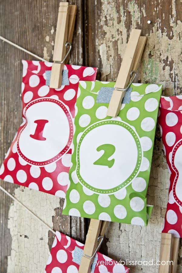 Printable Advent Calendar Treat Bags