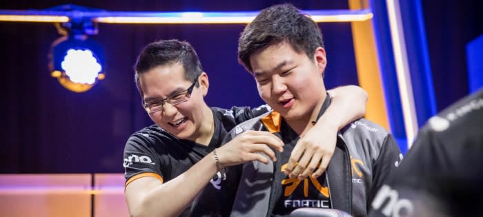 Huni and YellOwStaR, members of the 2015 Fnatic roster (lolesports)