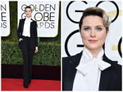 <p><b>Grade: A</b><br>Evan Rachel Wood is cool and sleek in a tailored tux, which proved you don’t need a gown to rule the red carpet. </p>