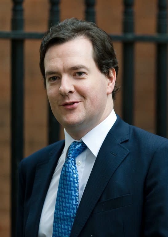 British Chancellor of the Exchequer George Osborne arrives in Downing Street, central London, on January 7, 2013. David Cameron on Monday denied trying to "blackmail" his European partners by threatening to pull out of the EU if he did not get his way on repatriating powers