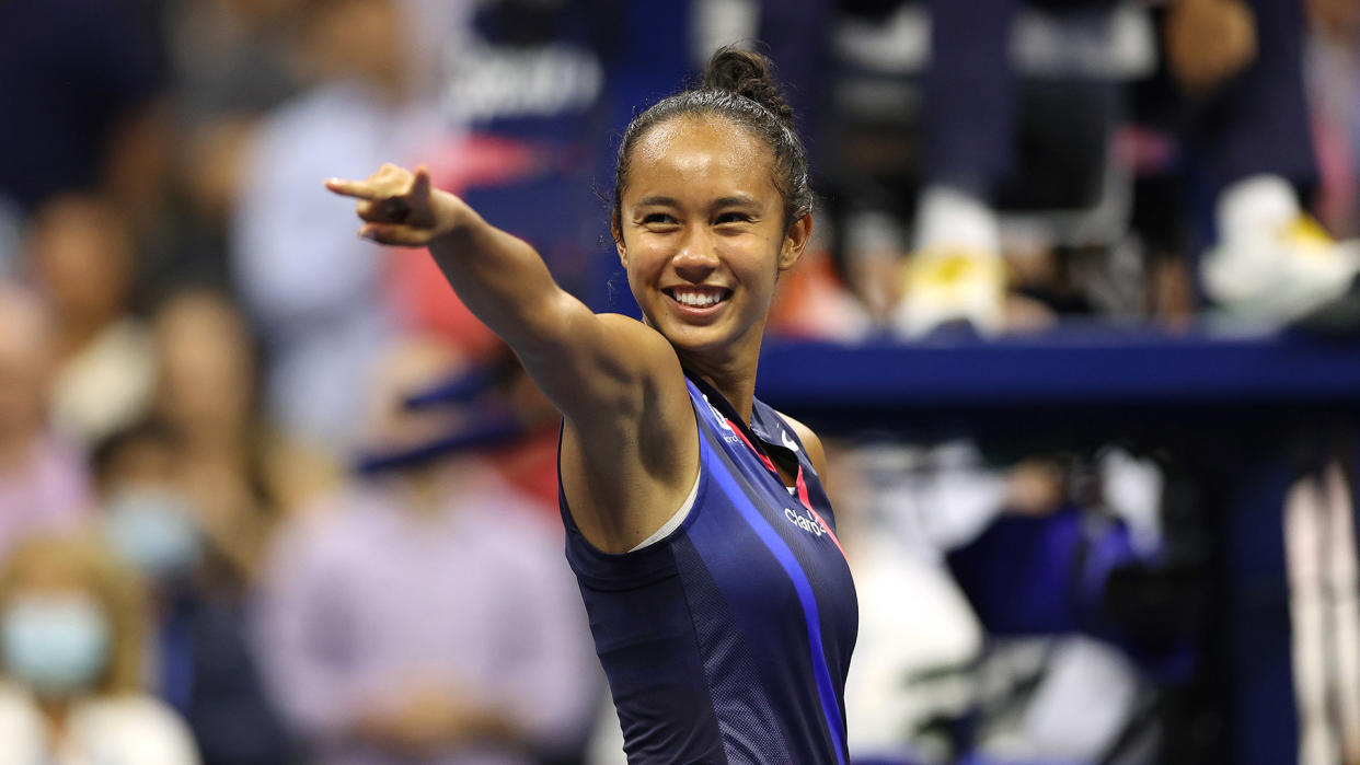 Leylah Annie Fernandez has captured hearts around the world with her US Open run. (Photo by Elsa/Getty Images)