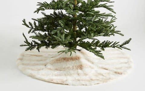 Patterned Faux Fur Tree Skirt - Credit: Anthropologie