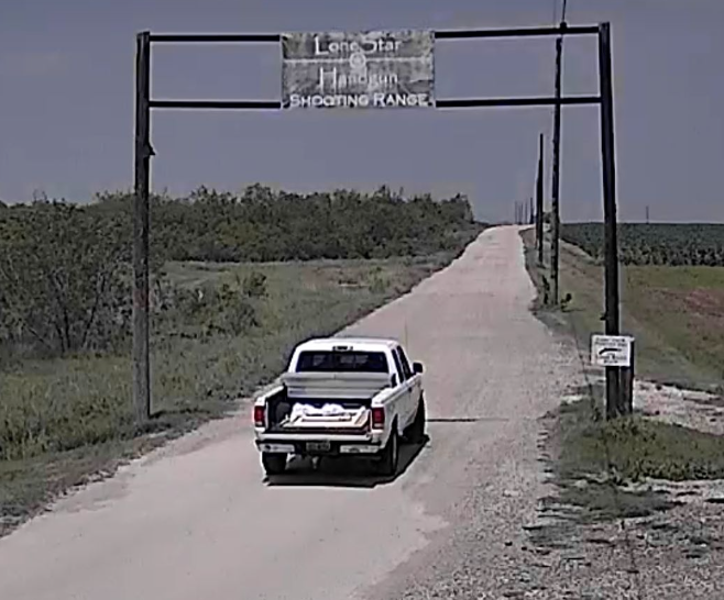 truck LoneStar Handgun Shooting Range store officials say was used in an automatic gun theft on May 5, 2023 in Converse, Texas. Police announced on May 9, 2023 they arrested Amber Herring, 25, on multiple felony gun-related charges in connection to the theft.
(Photo: LoneStar Handgun Shooting Range)