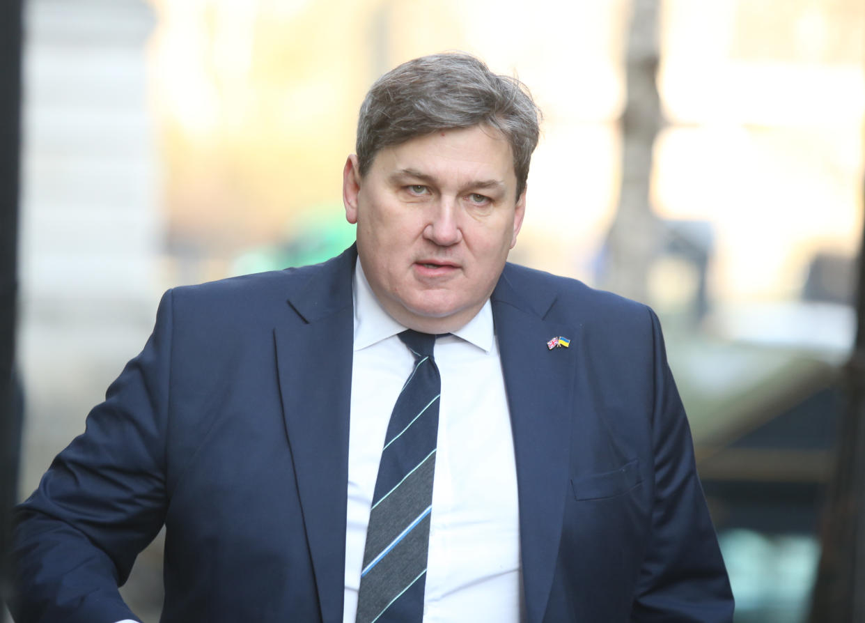 Minister for Crime and Policing Kit Malthouse, arrives in Downing Street, London. Picture date: Tuesday March 8, 2022. (Photo by James Manning/PA Images via Getty Images)