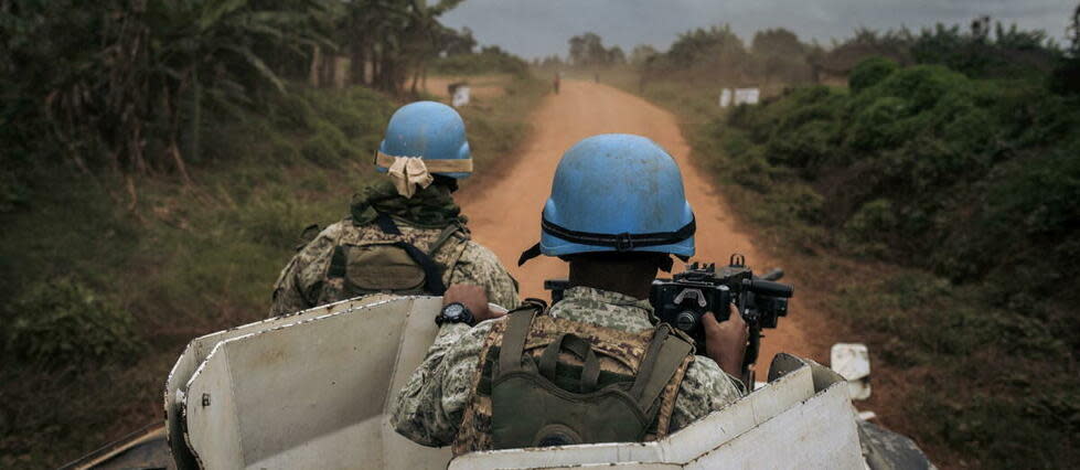 Des Casques bleus en RDC (illustration).  - Credit:ALEXIS HUGUET / AFP