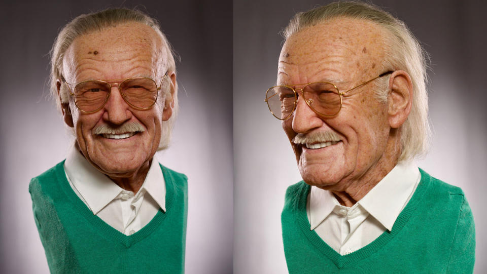This very lifelike Stan Lee bust is from a special effects makeup creator, with credits like Men in Black III and The Wolfman.