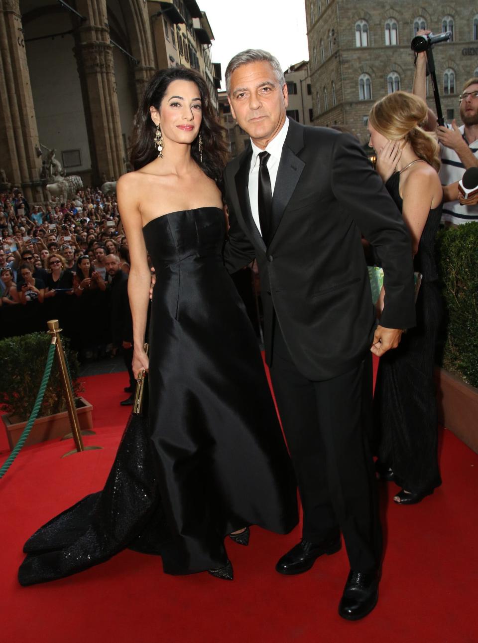 Amal and George Clooney at a gala in Florence, Italy, on September 7, 2014.