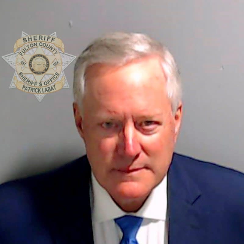 A mug shot of Mark Meadows.