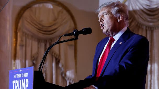 PHOTO: Former U.S. President Donald Trump announces that he will once again run for U.S. president in the 2024 in Palm Beach, Fla., Nov. 15, 2022. (Jonathan Ernst/Reuters)