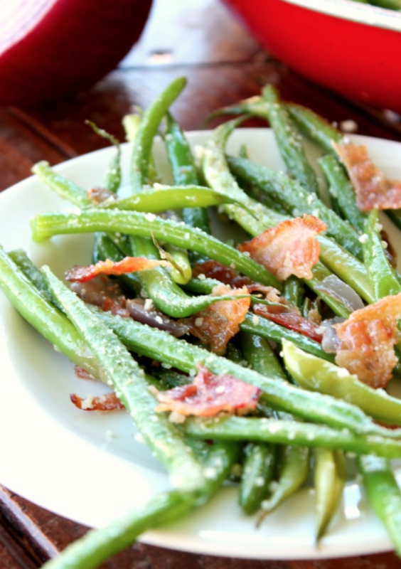 <p>Six Sisters' Stuff</p><p>These parmesan bacon beans are so easy to make and they taste absolutely amazing. Enjoy your veggies!</p><p><strong>Get the recipe: <a href="https://www.sixsistersstuff.com/bacon-parmesan-beans/" rel="nofollow noopener" target="_blank" data-ylk="slk:Bacon Parmesan Beans;elm:context_link;itc:0;sec:content-canvas" class="link ">Bacon Parmesan Beans</a></strong></p>