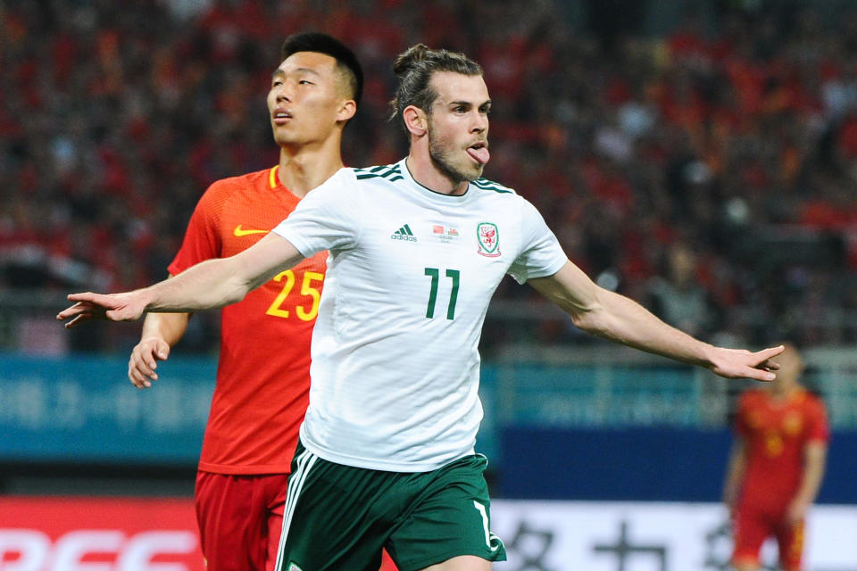 Bale scored a hat-trick in Giggs’ first game in charge against China