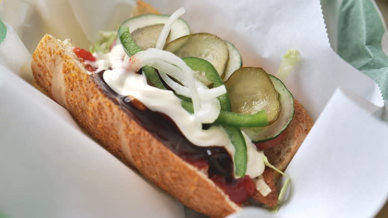 Subway sandwich with mayo