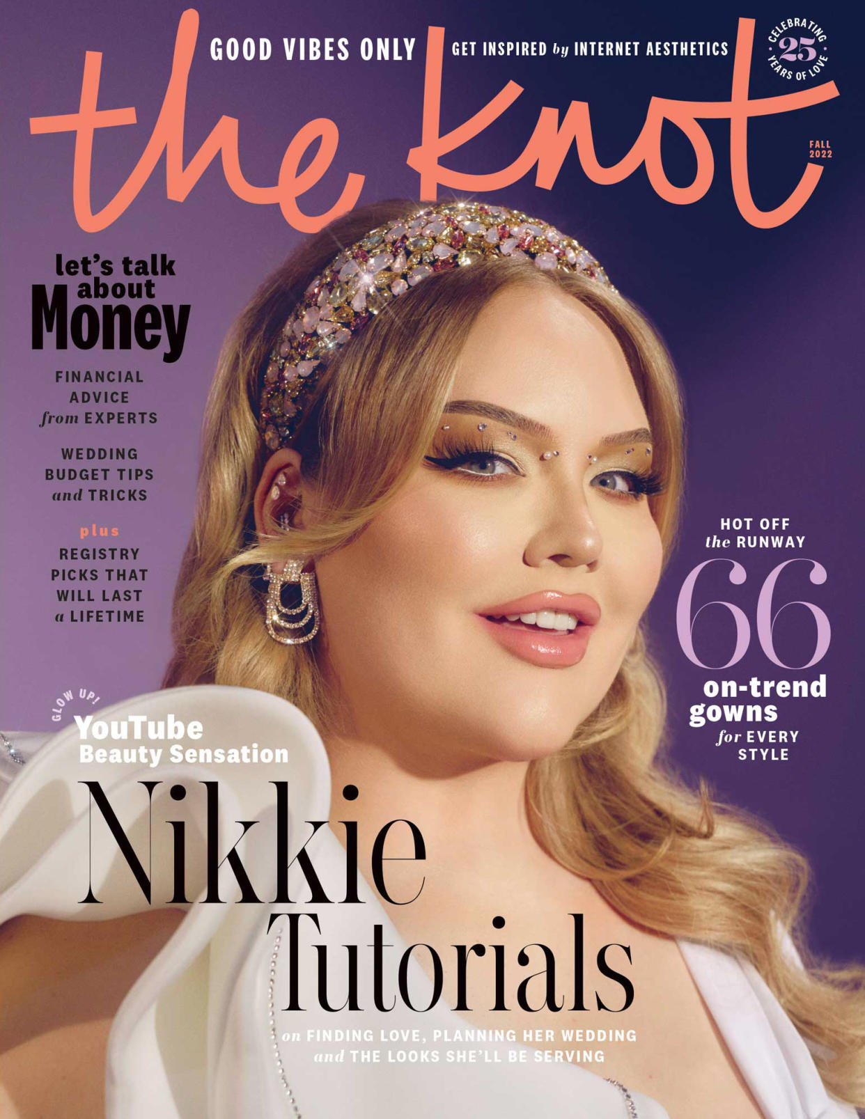 The beauty guru appears on the cover of the fall 2022 issue. (Photo: Meis Belle Wahr + Jip Merkies for The Knot)