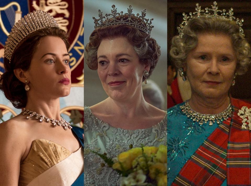  Claire Foy, Olivia Colman and Imelda Staunton, The Crown