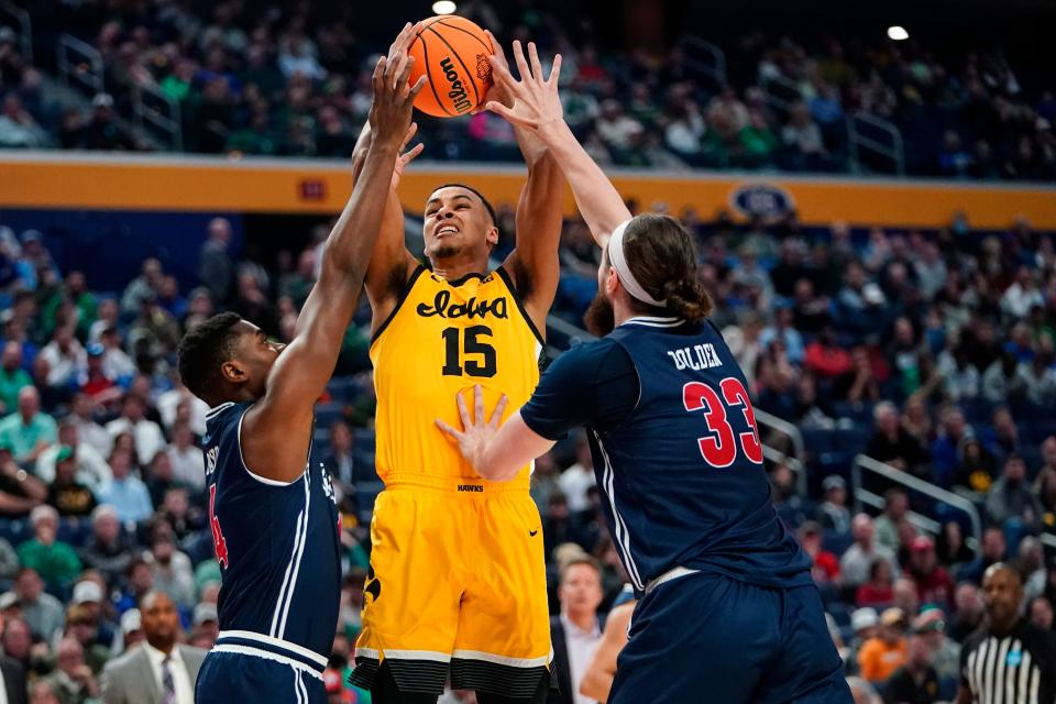 Iowa's Keegan Murray became only the second player in Division I history to amass more than 800 points, 60 blocks, and 60 3-pointers in a single season, joining Texas’ Kevin Durant in 2007.