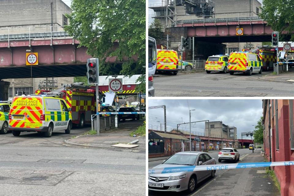 Area of Glasgow locked down after bus crashes into bridge <i>(Image: Newsquest)</i>