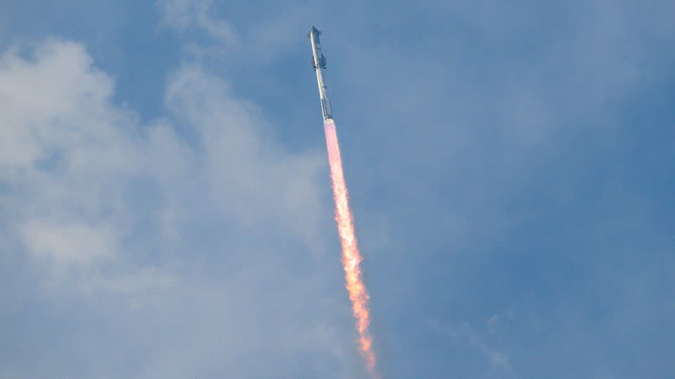 Το διαστημόπλοιο SpaceX Starship θα εκτοξευθεί από την Starbase στη Μπόκα Τσίκα του Τέξας, την Πέμπτη.  -Chandan Khanna/AFP/Getty Images