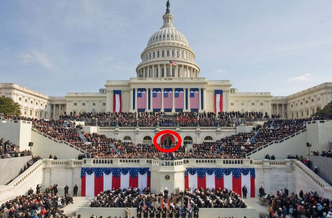 Photo evidence showed the entrance to the tunnel used by Yvonne St Cyr as it appeared on Inauguration Day.