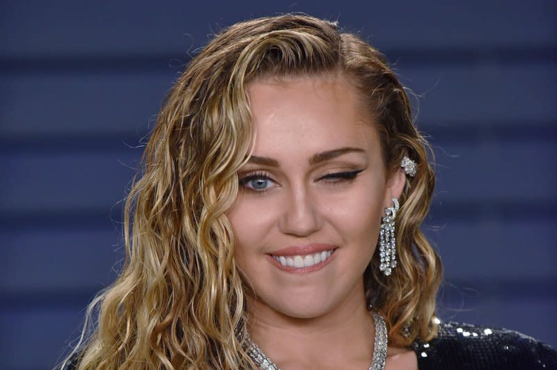 Miley Cyrus attends the Vanity Fair Oscar party in 2019. File Photo by Christine Chew/UPI