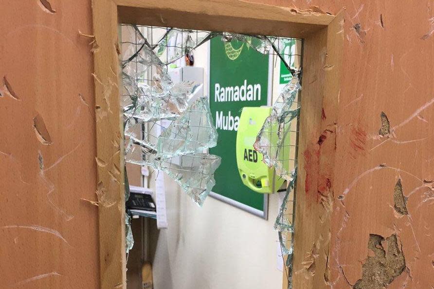 The man smashed the glass of a door after he locked in a room: Barking&Dagenham MPS/Twitter