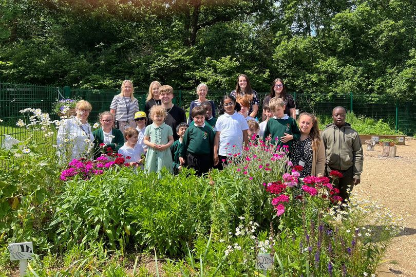 Pupils in school garden