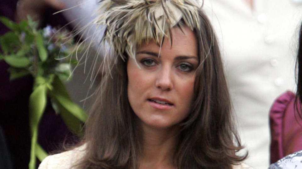 May 6, 2006: Kate Middleton at the wedding of Laura Parker Bowles