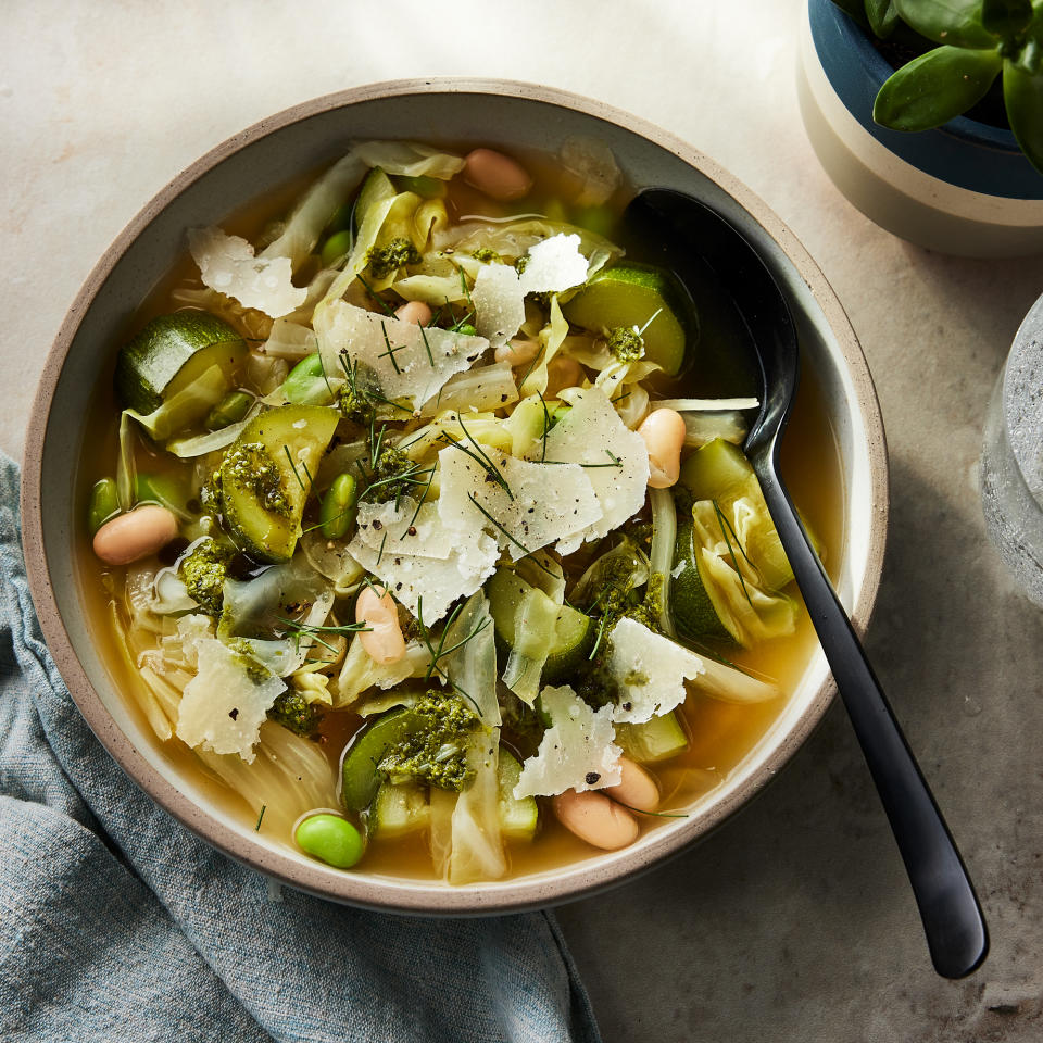 Slow-Cooker Green Minestrone with Fennel &Parmesan