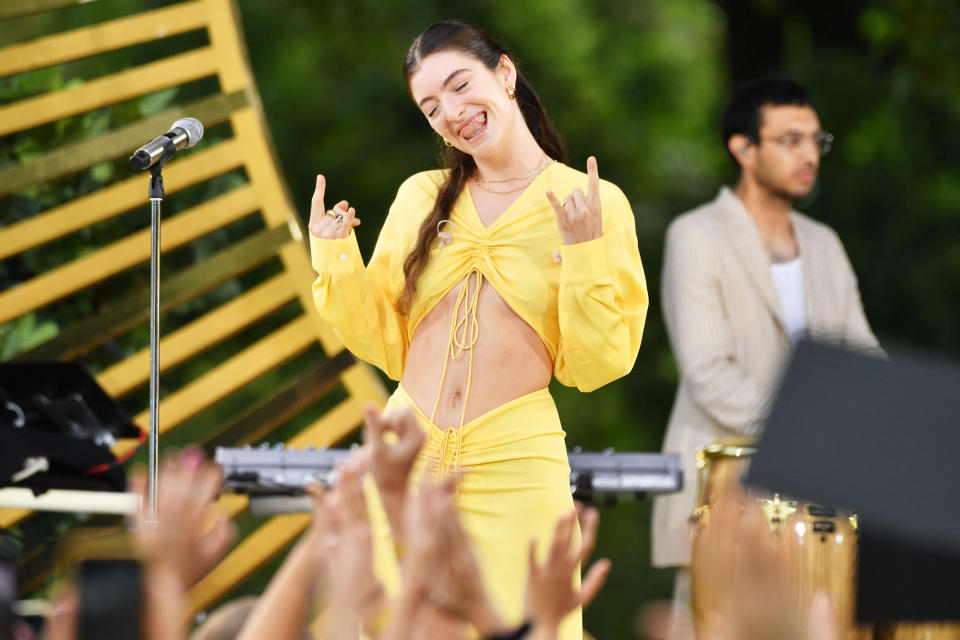 <p>Lorde performs at the Good Morning America Concert Series in N.Y.C. on Aug. 20. </p>