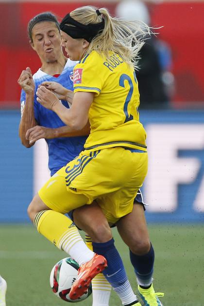 Carli Lloyd has yet to assert herself in midfield. (The Canadian Press via AP)