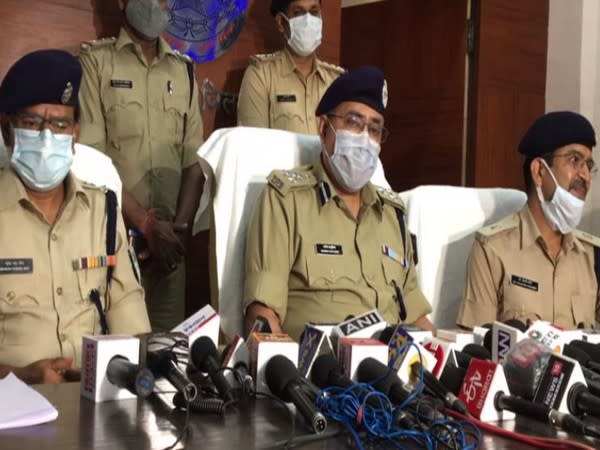 Indore SP West Mahesh Chandra Jain addressing a press conference in Indore on Saturday. [Photo/ANI]