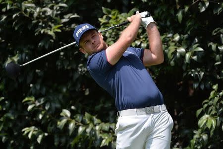 Mar 5, 2017; Mexico City, MEX; Tyrrell Hatton plays his shot from the second tee during the final round of the WGC - Mexico Championship golf tournament at Club de Golf Chapultepec. Mandatory Credit: Orlando Ramirez-USA TODAY Sports