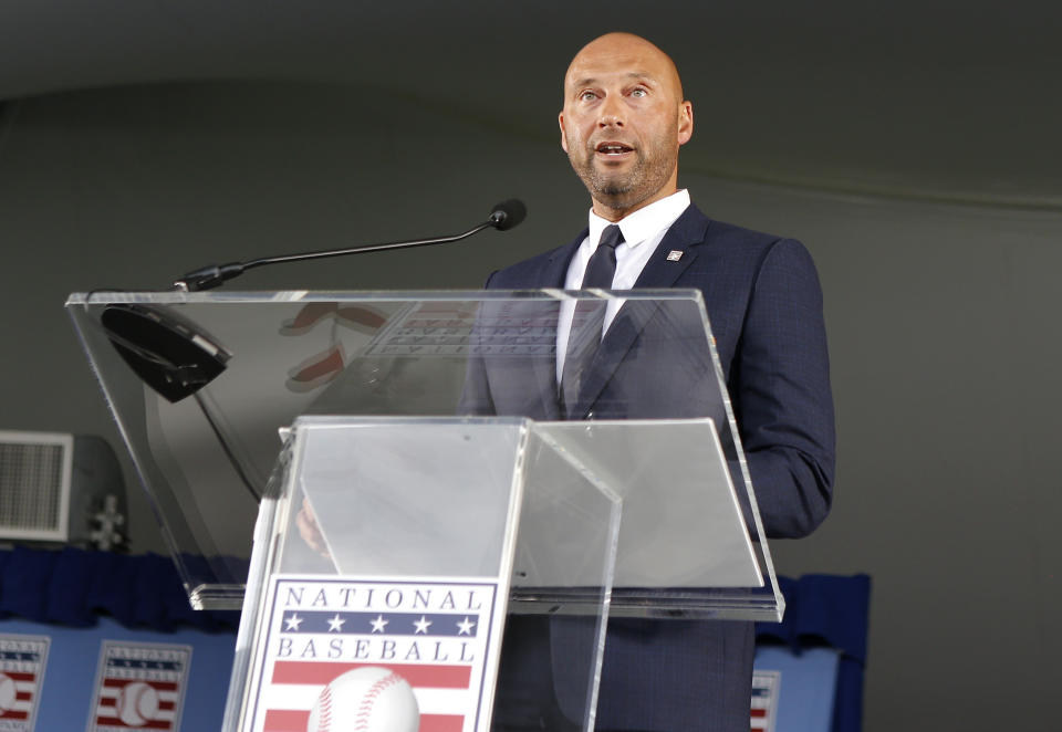 Derek Jeter at the Baseball Hall of Fame.