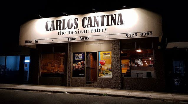 In the 12 months of running Carlos Cantina at Croydon, this was the first time diners had walked out without paying. Source: Facebook