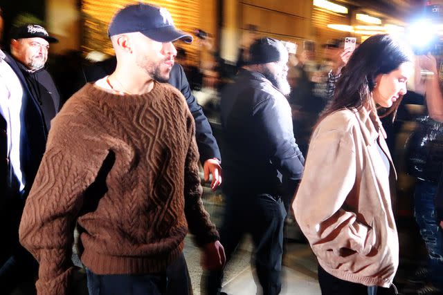 <p>Rick Davis / SplashNews.com</p> Bad Bunny and Kendall Jenner exit SNL party in New York City