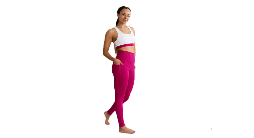 This stretchy and supportive fabric can be worn for both yoga and cardio. 