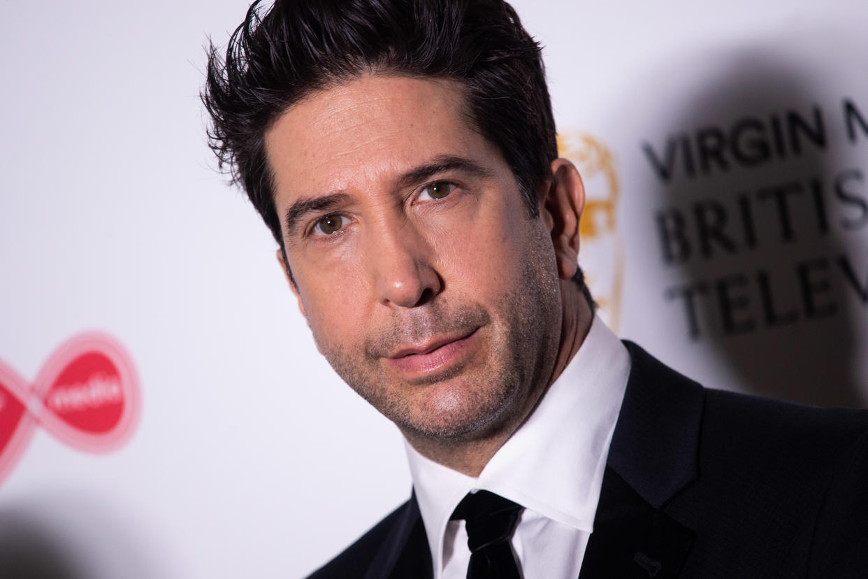 David Schwimmer in the press room at the Virgin Media BAFTA TV awards, held at the Royal Festival Hall in London. (Photo by Matt Crossick/PA Images via Getty Images)