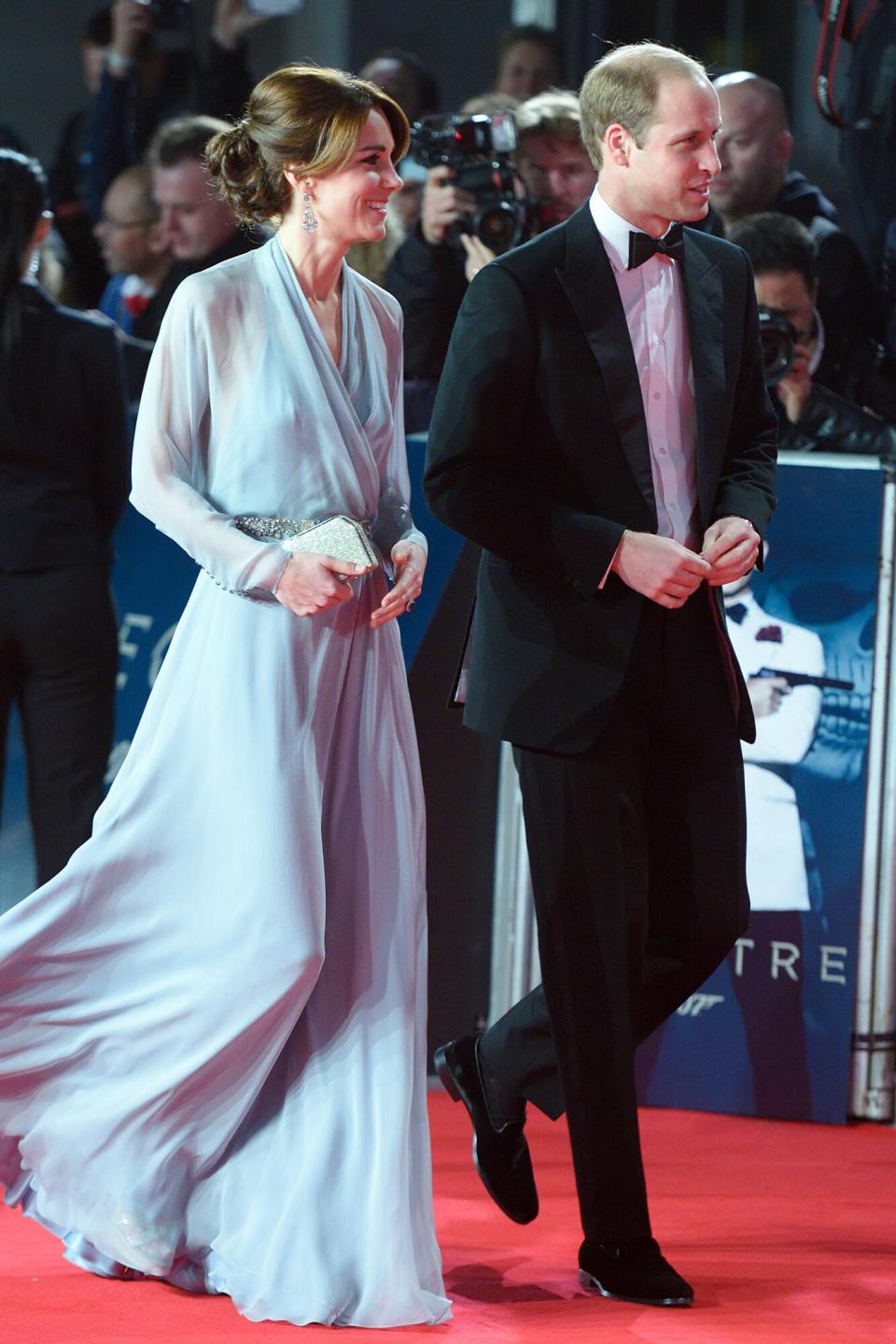 Catherine, Duchess of Cambridge and Prince William, Duke of Cambridge attend the Royal Film Performance of "Spectre" at the Royal Albert Hall on October 26, 2015 in London, England