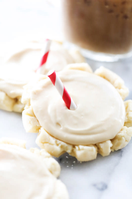<p>Chef in Training</p><p>These root beer float sugar cookies bring a summertime staple in the form of a cookie. The root beer flavor is subtle, not too powerful, but enough of a flavor to transform a simple sugar cookie into a unique treat.</p><p><strong>Get the recipe: <a href="https://www.chef-in-training.com/root-beer-float-sugar-cookies/" rel="nofollow noopener" target="_blank" data-ylk="slk:Root Beer Float Sugar Cookies;elm:context_link;itc:0;sec:content-canvas" class="link rapid-noclick-resp"><em>Root Beer Float Sugar Cookies</em></a></strong></p>