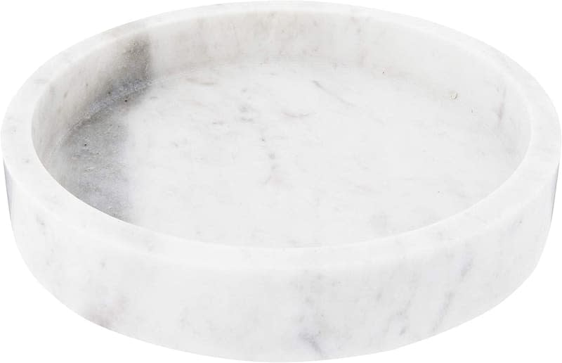 Creative Co-Op DF2369 8" Round Carved Marble Tray