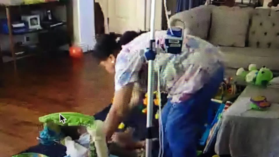 The moment the nanny cam captures horrific abuse of special needs two-year-old. Source: CBS 2 News