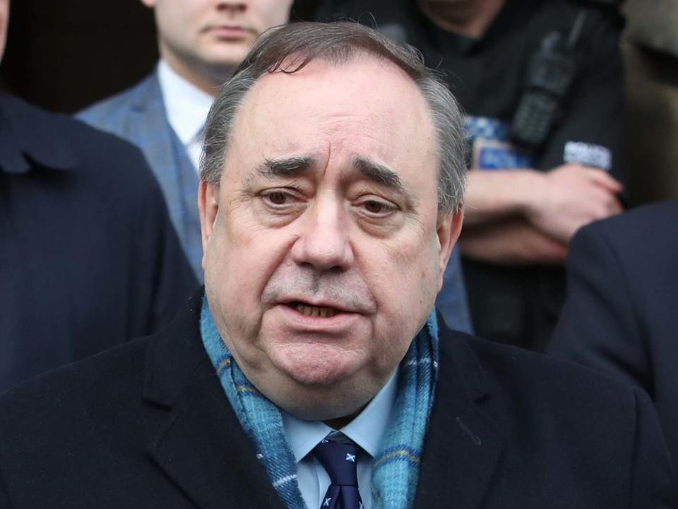 Alex Salmond speaks to the media as he leaves the High Court in Edinburgh after he was cleared of attempted rape: PA