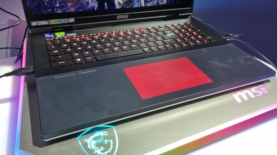 The RGB touchpad on the MSI Titan 18 HX