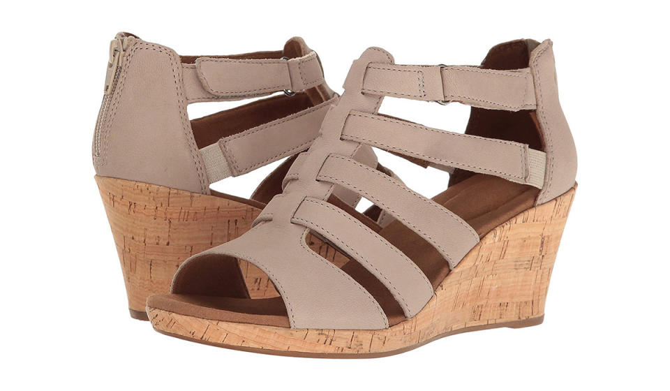 Nude strappy sandal wedges