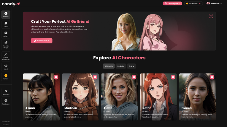 Fastest growing AI girlfriend app with NSFW chat