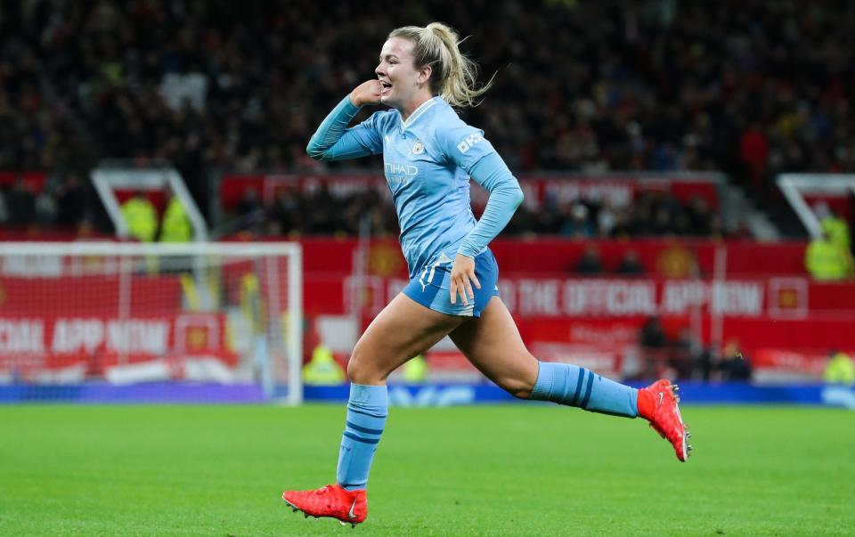 Lauren Hemp's fine strike gave City the lead in the derby