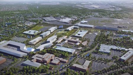 An artist rendering of new proposed Ford Motor Company engineering and headquarters facilities to be built over the next decade into two Silicon Valley-style campuses is shown in this handout provided by the Ford Motor Company April 11, 2016. REUTERS/Ford Motor Co/Handout via Reuters