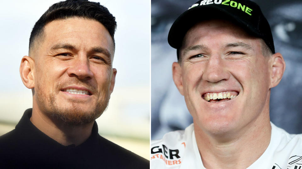 Pictured here, former footy stars-turned boxers Sonny Bill Williams and Paul Gallen. 