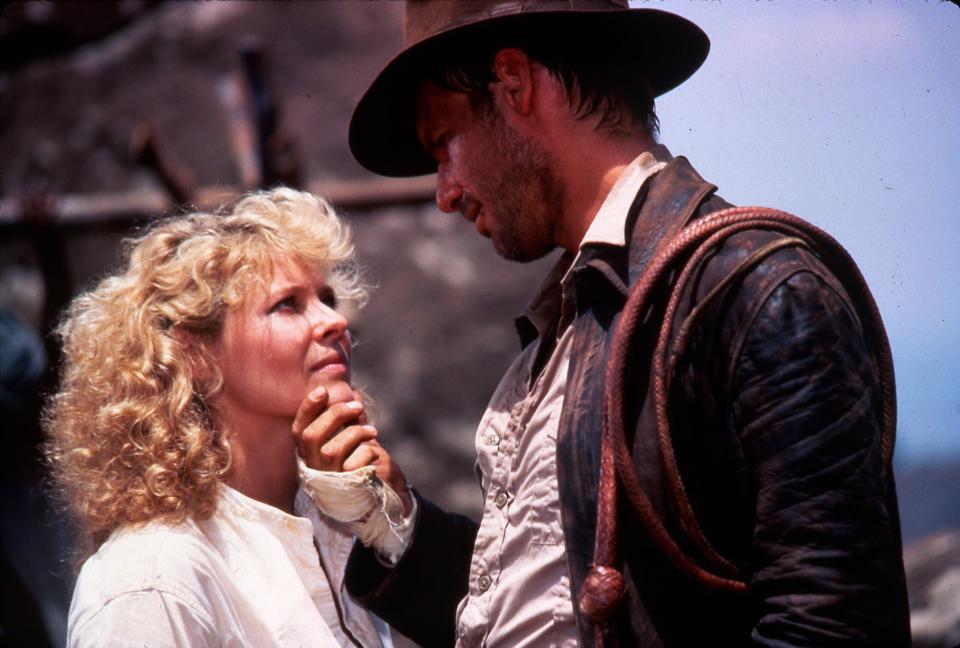 Kate Capshaw and Harrison Ford star in "Indiana Jones and the Temple of Doom," the movie where Capshaw met future husband Steven Spielberg.