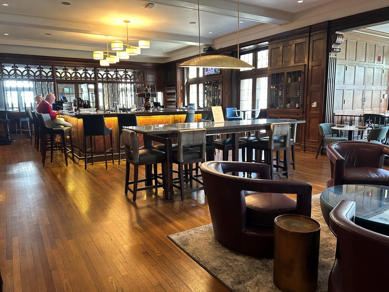 After a renovation earlier this year, The Tavern at the Granville Inn now features upgraded lighting and comfortable lough chairs by the fireplace. The renovation was a way to bring modern touches to the historic inn.